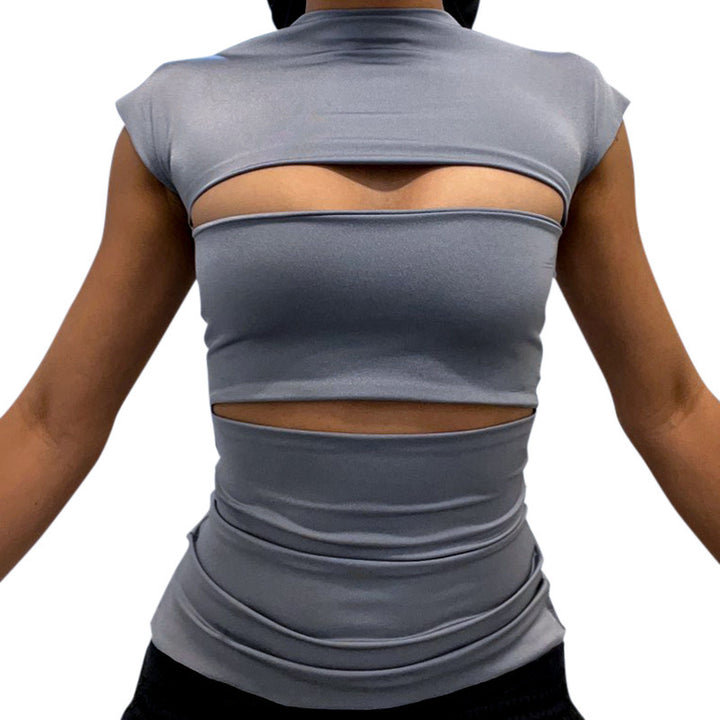 Dame Trendy Oversize-T-Shirt med Cut-Out-Design Stilla