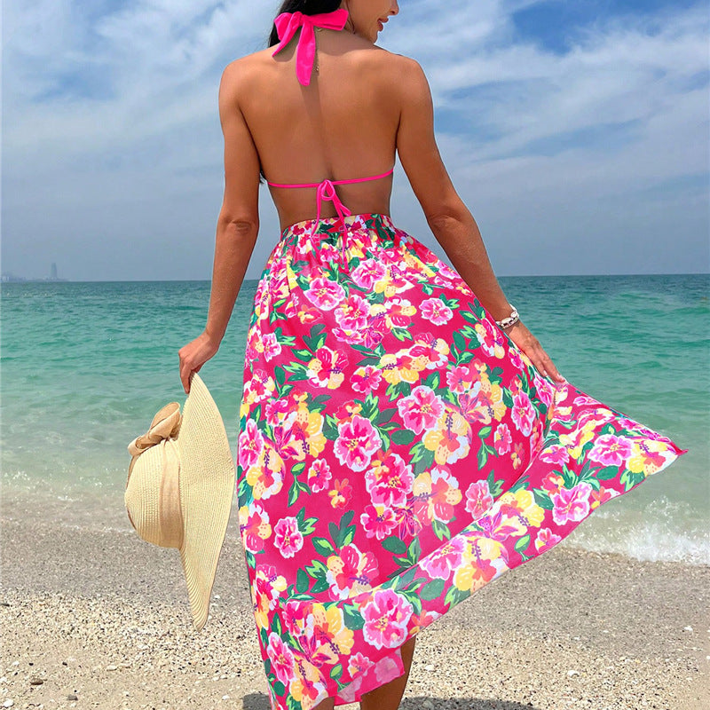 Dame Bikini-sæt med floral wikkelwrap og flettet top Stilla