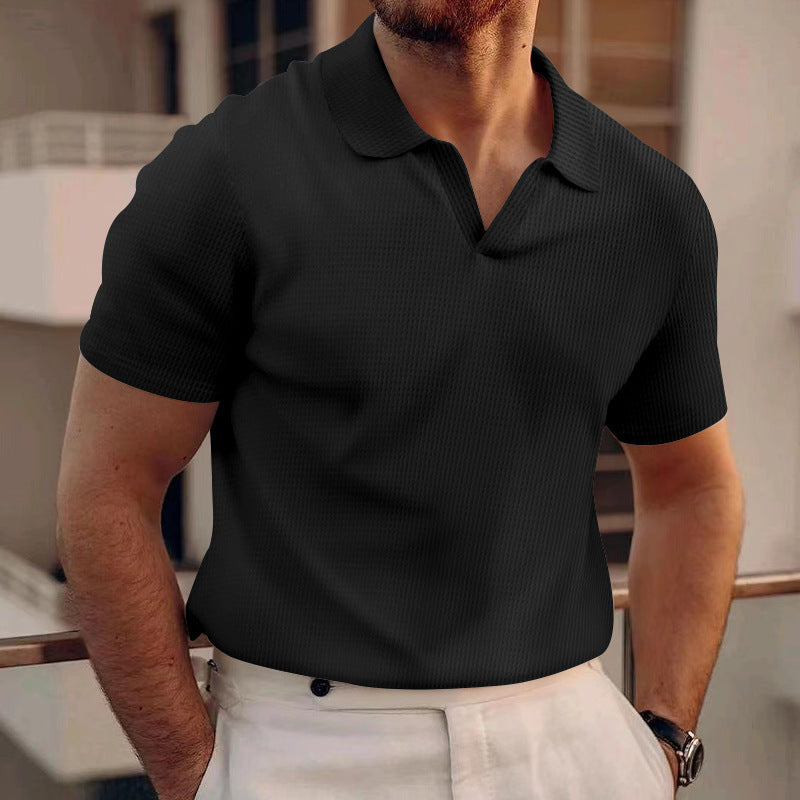 Herre mode kortærmet polo-shirt lavet af åndbart strukturstof Stilla