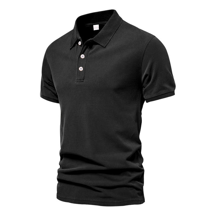 Herrer polo shirt lavet af meget åndbart bomuldsblandingsmateriale med elastiske ærmer Stilla