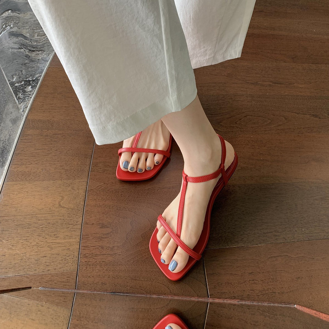 Dame Minimalistiske Flade T-Rem Sandaler Stilla