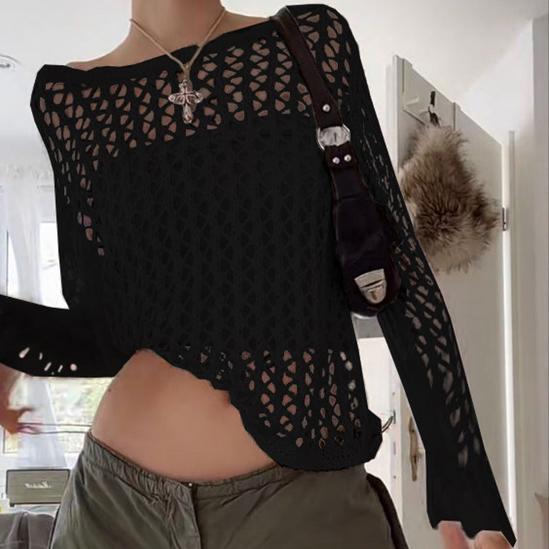 Femme Hæklet Off-Shoulder Pullover Stilla