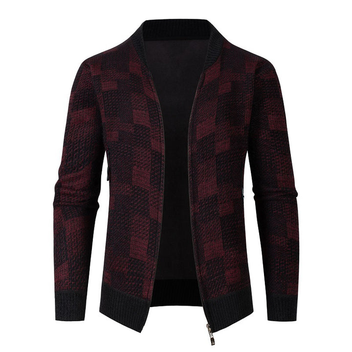 Herre struktureret strik Cardigan pullover Stilla