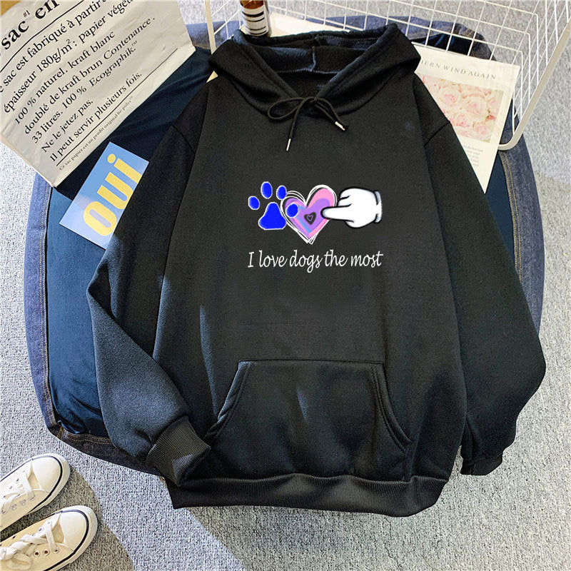 Kvinder Hoodie med Kærlig Hundedesign Skovae