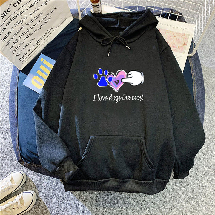 Kvinder Hoodie med Kærlig Hundedesign Skovae