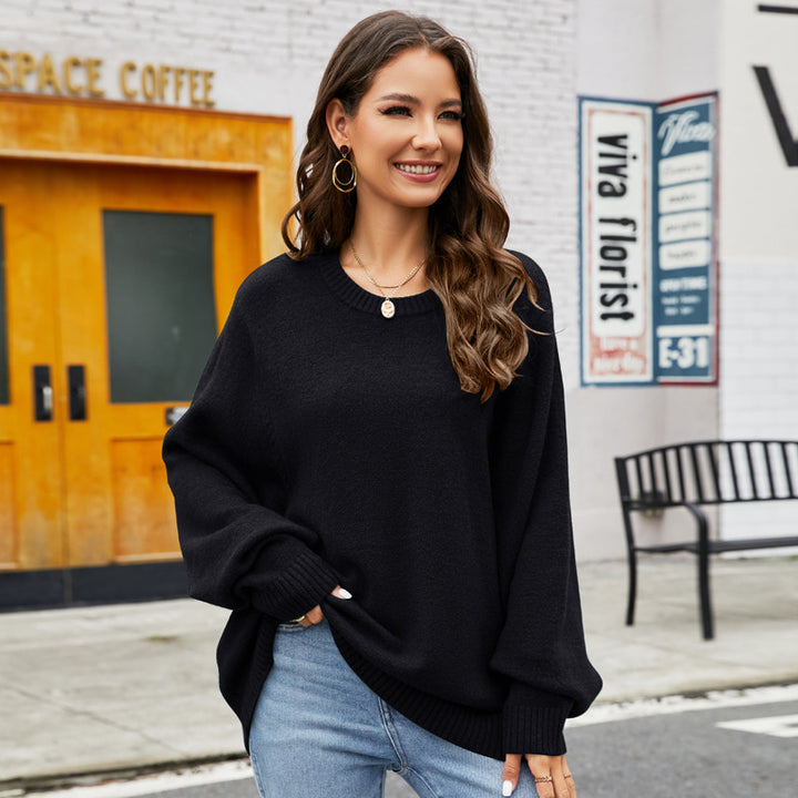 Dame Oversized Strikpullover med bred pasform og behagelig tekstur Stilla