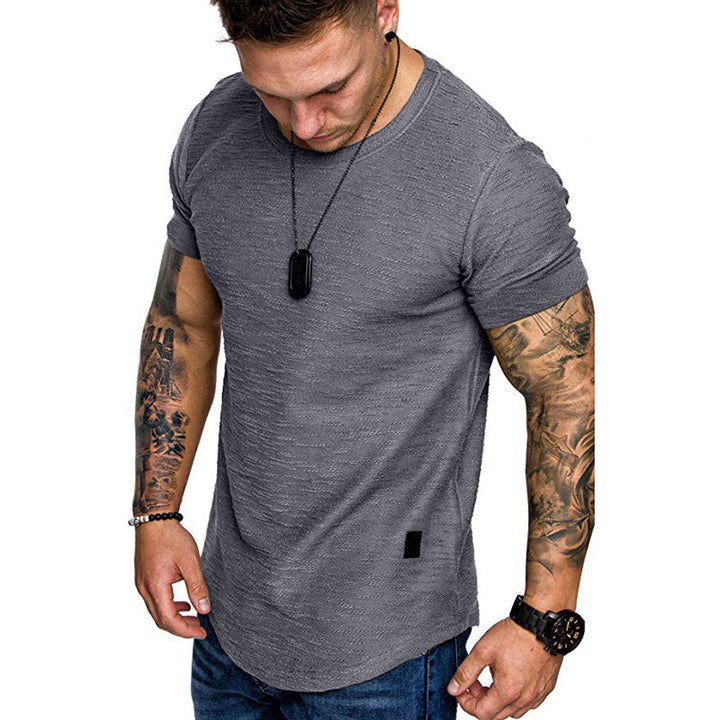 Herrer fashion T-shirt med struktureret stof og asymmetrisk søm Stilla