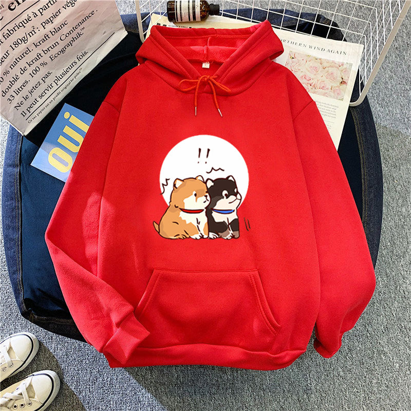 Kvinders hoodie med sødt hundedesign Skovae
