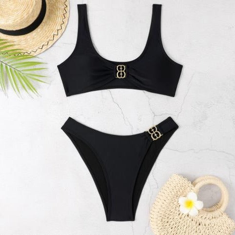 Femme struktureret Bralette Bikini Sæt med unikke accenter Stilla
