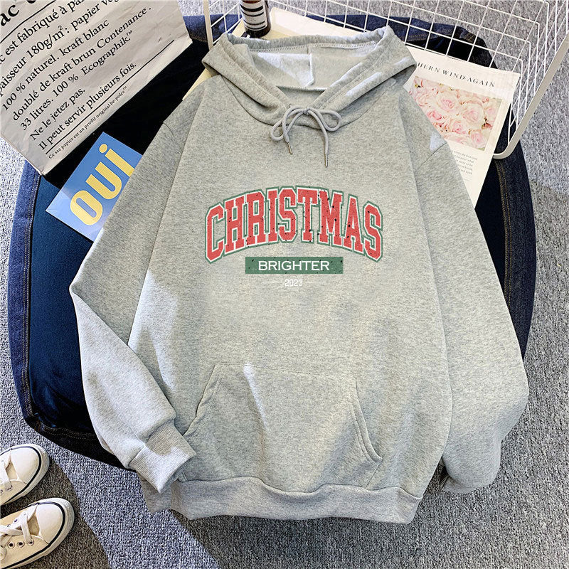 Kvindernes hætte sweatshirt med festligt juletmotiv Skovae