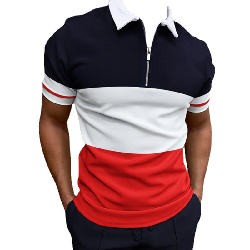 Herrer Stilfuld Kortærmet Zip Polo Shirt Stilla