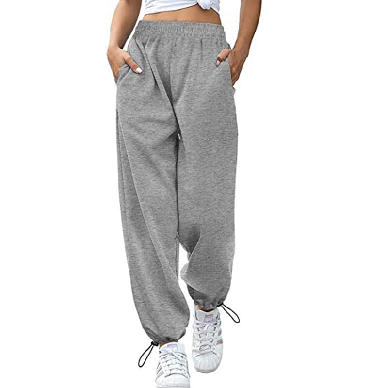 Dame bred joggebukser med elastisk linning og praktiske lommer Stilla