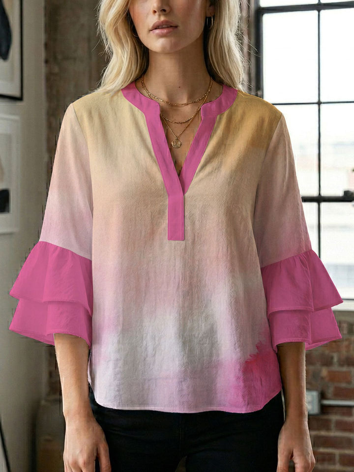 Damebluse med smukt blomstermotiv Skovae