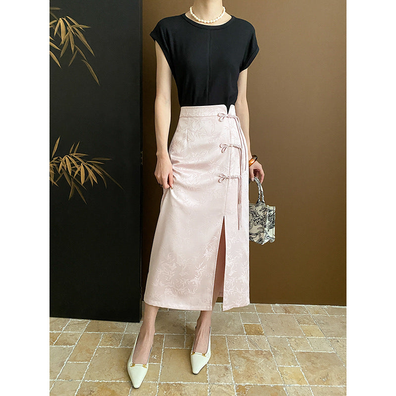 Kvinders elegante wrap midi kjole med transparente detaljer Stilla