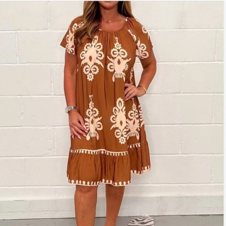 Stilla | Chic Sommer Floral Kort Ærme Kjole