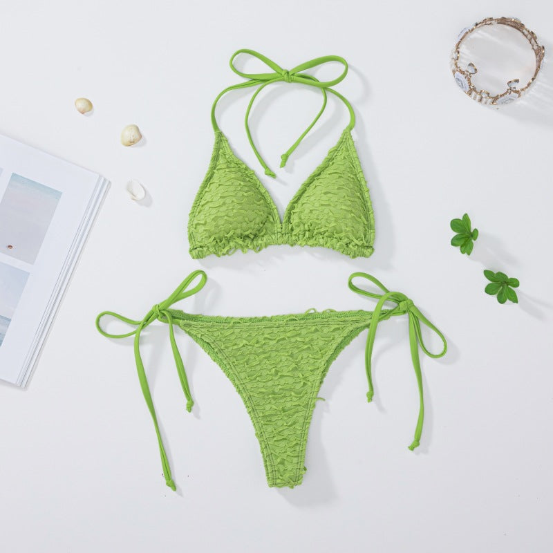 Dame bikini med raffineret flæsedesign Stilla