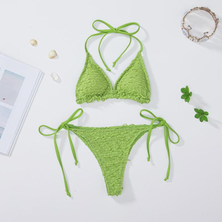 Dame bikini med raffineret flæsedesign Stilla
