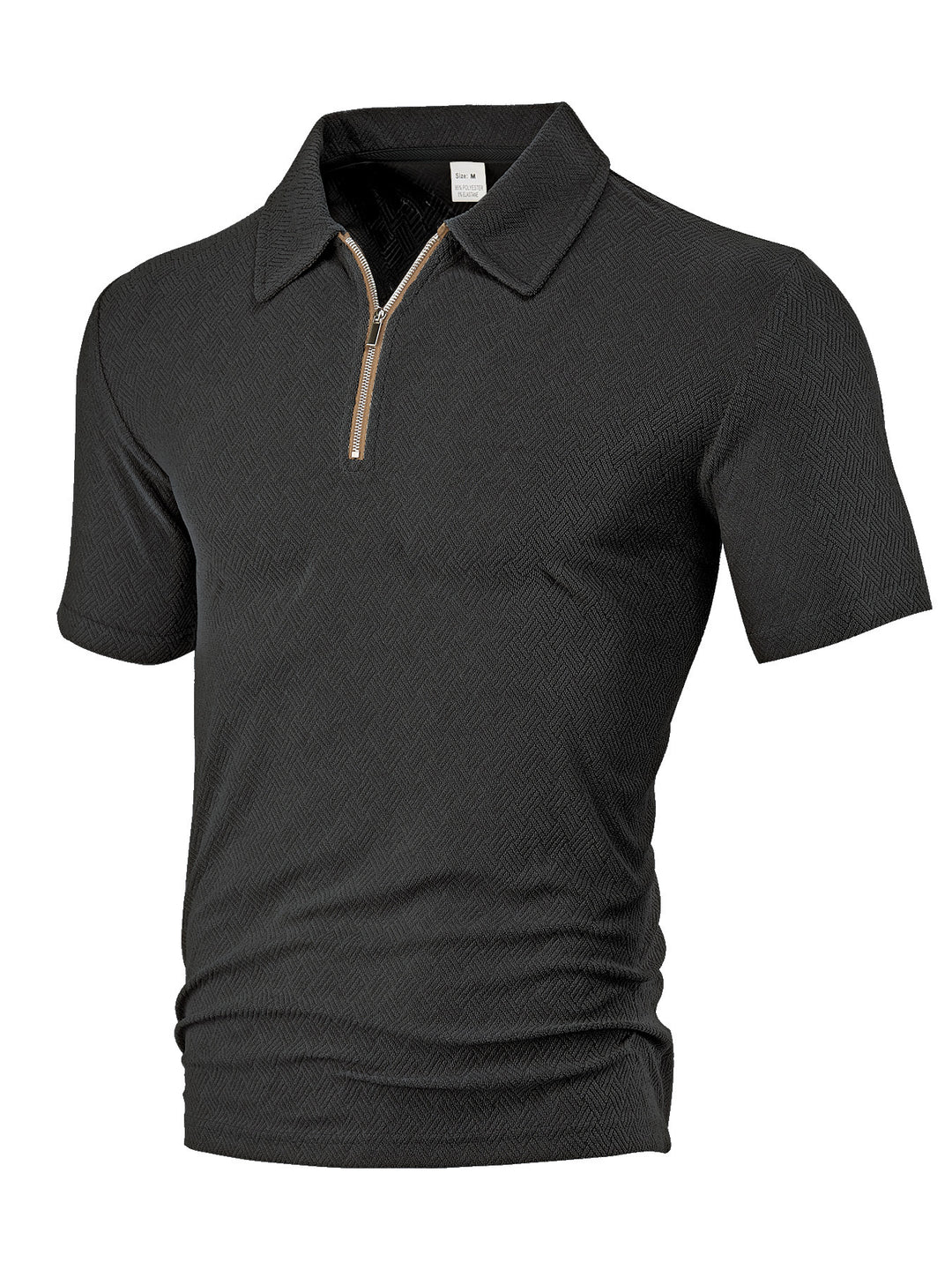 Herrer Polo-Shirt med elegant lynlås og struktureret design Stilla