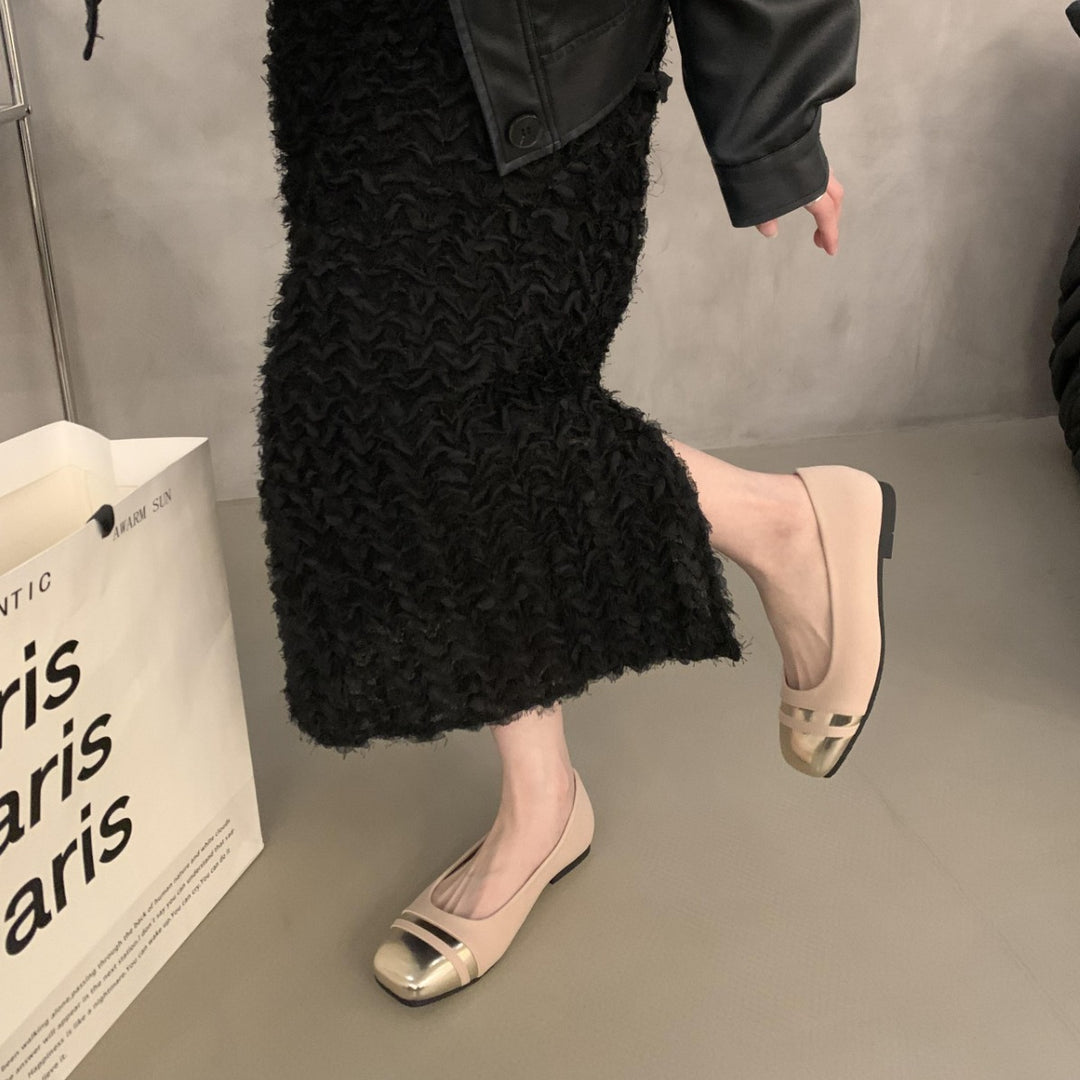 Damer Elegante Bløde Sædafleksible Ballerinas med Metallic Accent Stilla