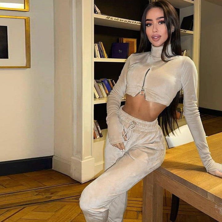 Dame Cropped Fleece Activewear Sæt Stilla