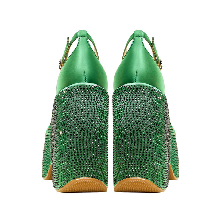 Femme Platform Hæle Sandaler med Strassdekoration Stilla