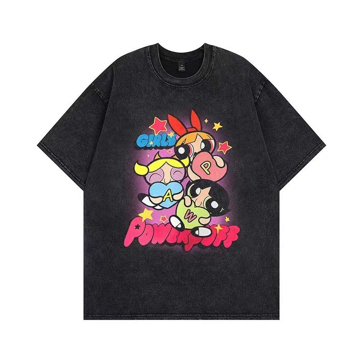 Dame T-shirt med tilpasset Powerpuff Girls grafiktryk Stilla