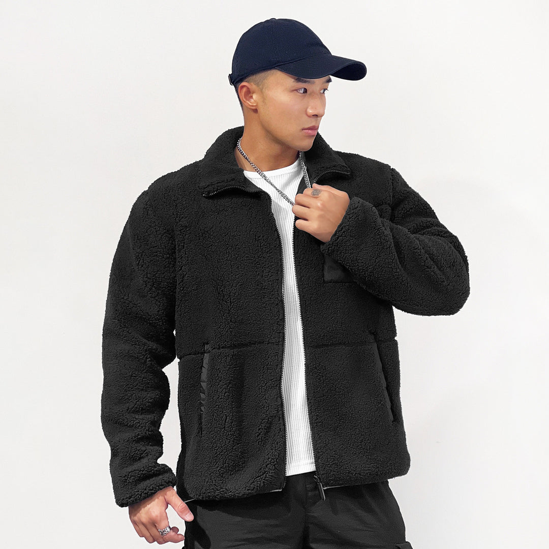 Herrer fleecejakke med praktisk lynlås og flere lommer Stilla