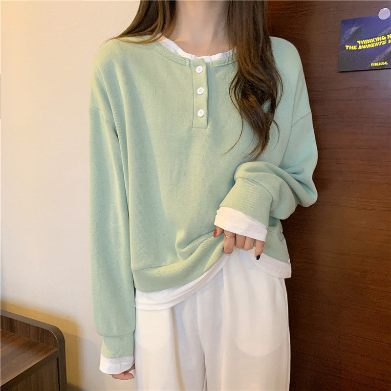 Femme Casual Knap-Op Sweatshirt Stilla