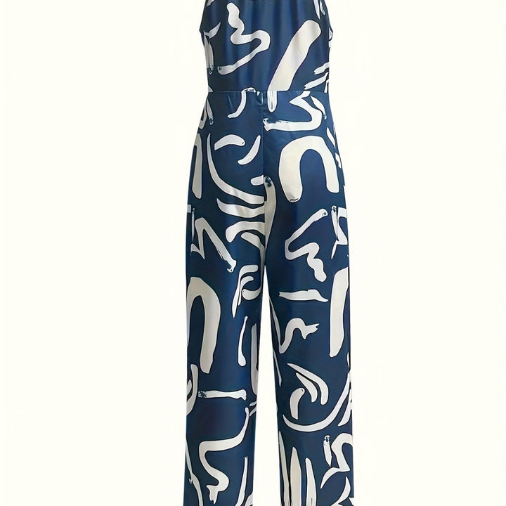 Dame Elegant og afslappet jumpsuit med bredt ben og trendy mønster Stilla