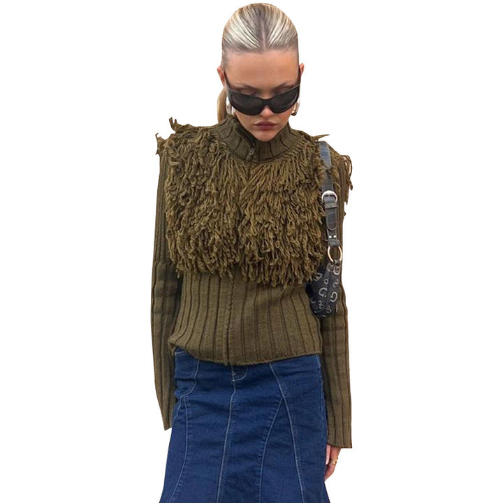 Femme Cozy Fuzzy Strik Zip-Kardigan Stilla