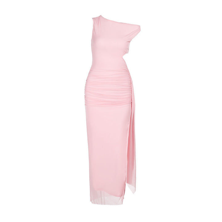 Dame asymmetrisk One-Shoulder-maxikjole Stilla