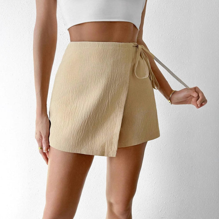 Dame Trendy Slynge Skirt med elastisk talje og sidelæns bindebælte Stilla