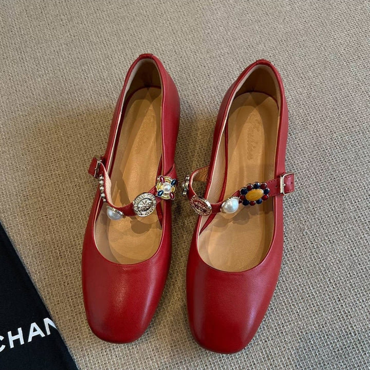 Damer elegante Mary Jane Loafers med dekorativ rem Stilla