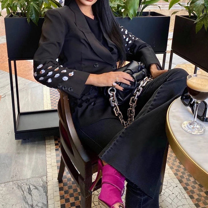 Damer Mode Oversized-blazer med cut-out-detaljer Stilla