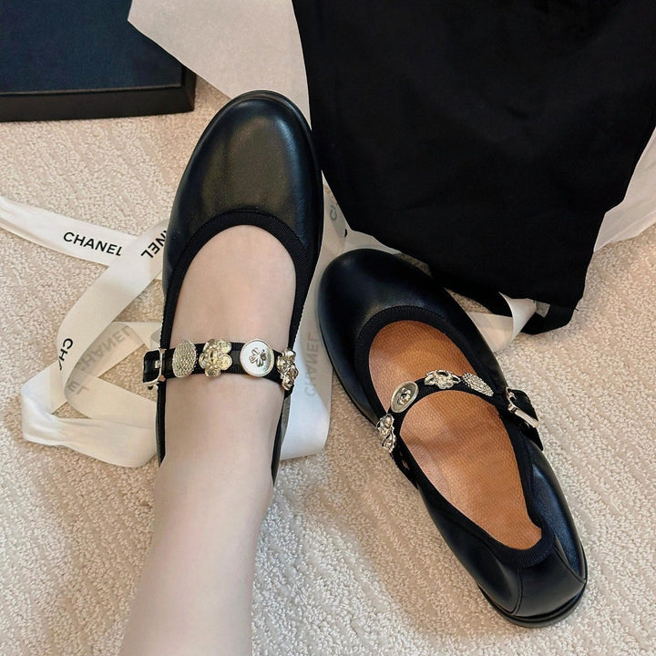 Dame Elegant Pyntet Mary Jane Ballerinas Stilla