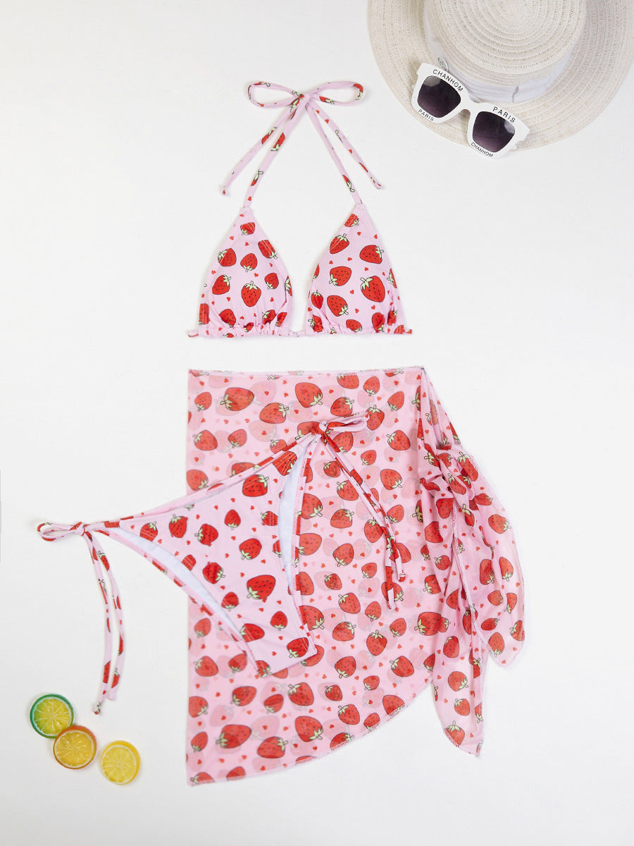 Dame Triangle Bikini Sæt med gennemsigtigt Cover-Up Stilla