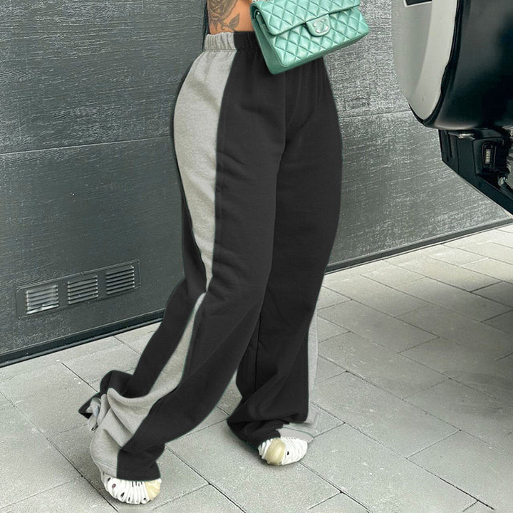 Dame Sporty Sweatpants med sidelæns kontraster og komfortable manchetter Stilla