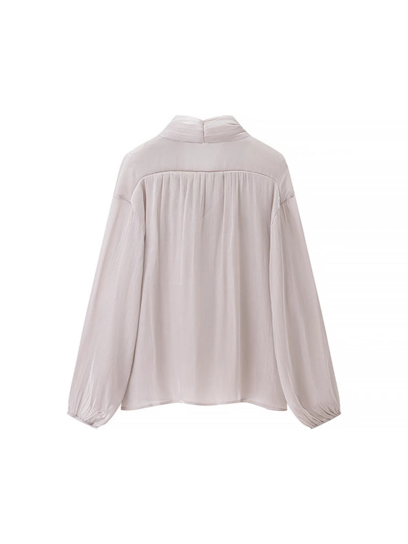 Dame bluse- og nederdelssæt med elegante flæsedetaljer Stilla