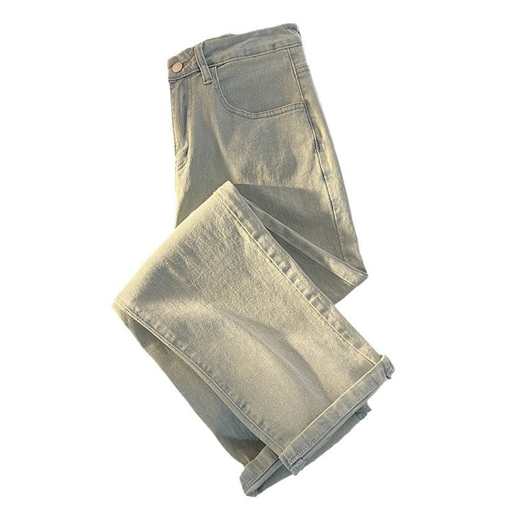 Dame Højhuggede Premium Jeans med afslappet skærekant og minimalistiske attributter Stilla