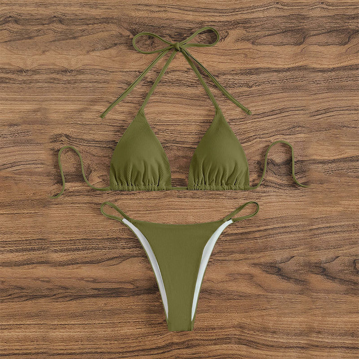 Dame triangel-bikini med justerbare stropper og elastisk stof Stilla