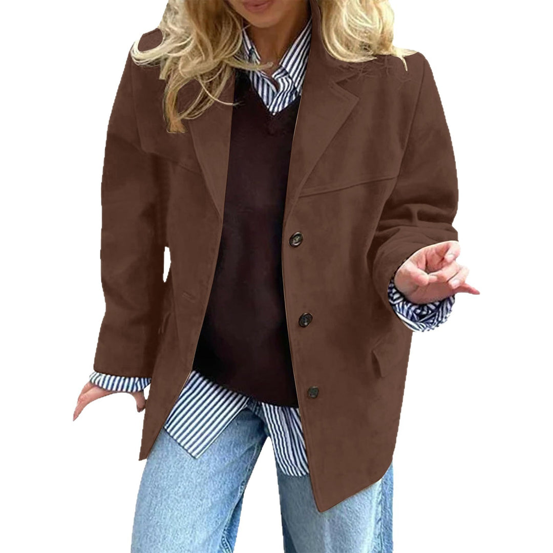 Kvinders elegante oversized blazer lavet af ruskindsimitation Stilla