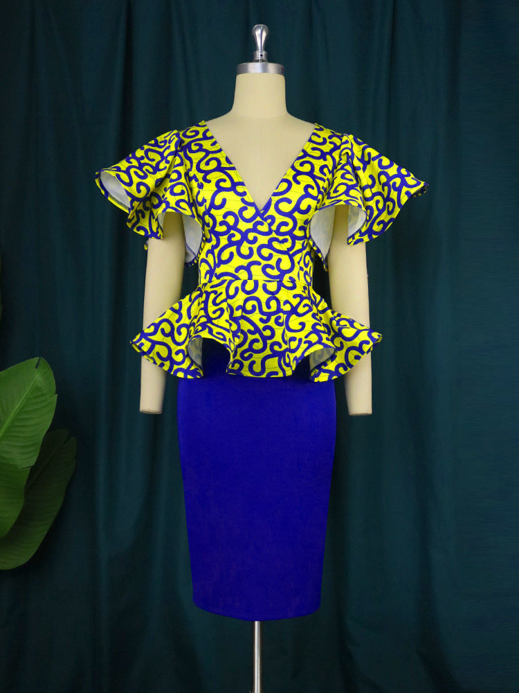 Dame Elegante Peplum-overdel med raffinerede cut-outs Skovae
