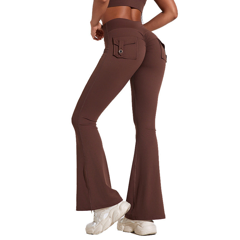 Dame Bootcut leggings med lommer og høj talje Stilla