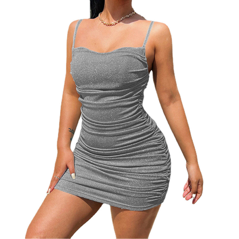 Dame Bodycon Minikjole med justerbare stropper Stilla
