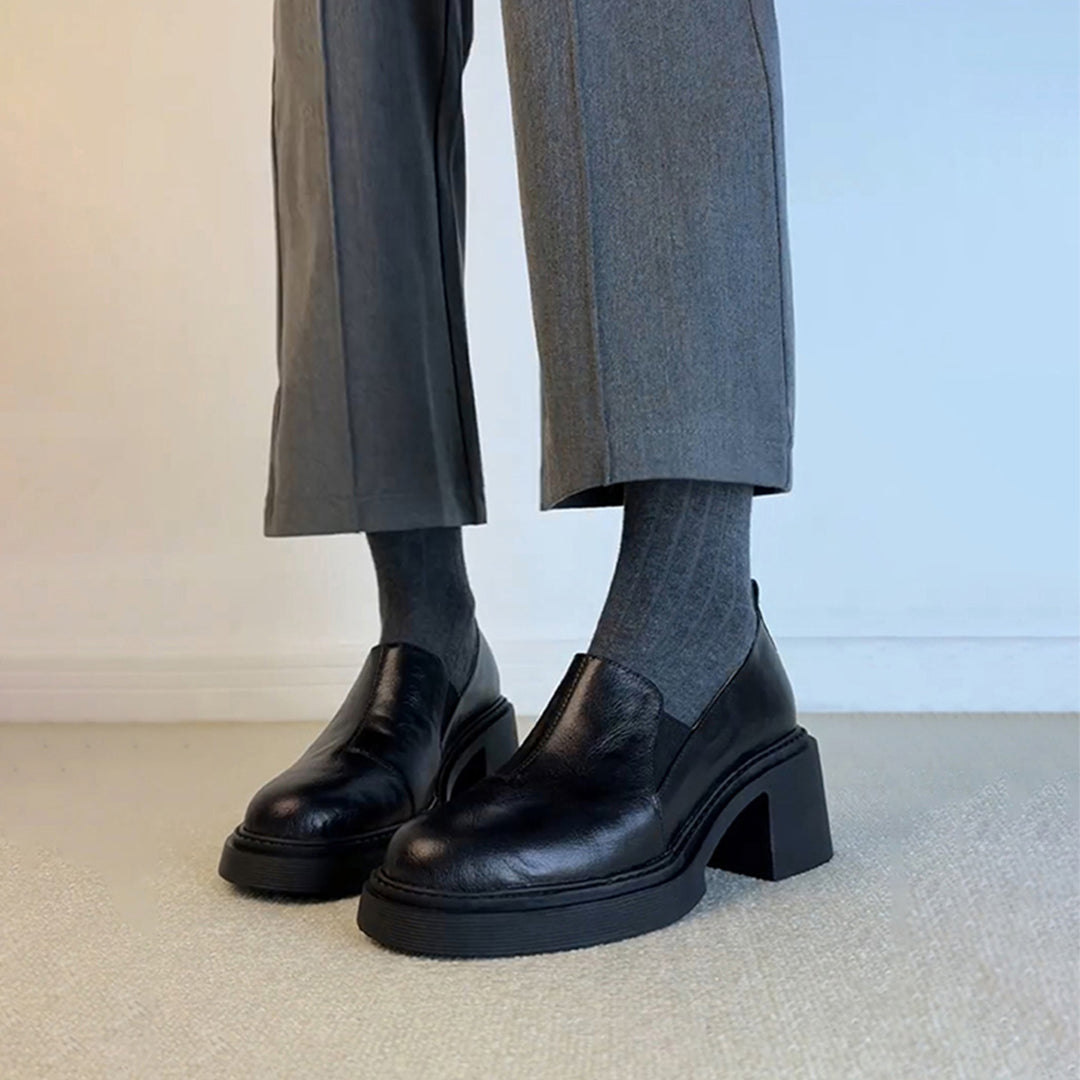 Dame Chunky Heel Slip-On Loafers Stilla