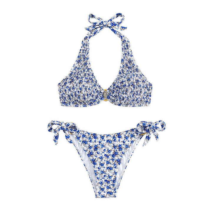 Dame Triangel-Bikini med legende ruffles detaljer og elegant knude design Skovae