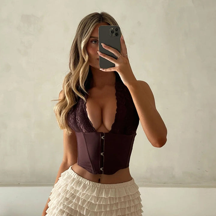 Dame Spids Halter Korse Top Stilla 1751515877