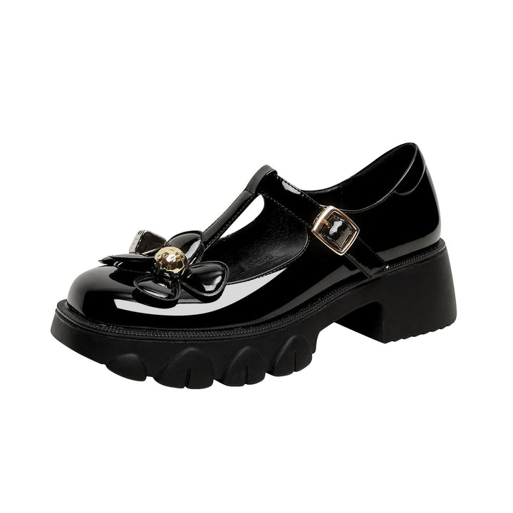 Femme Laklæder Chunky Heel Mary Jane Sko Stilla