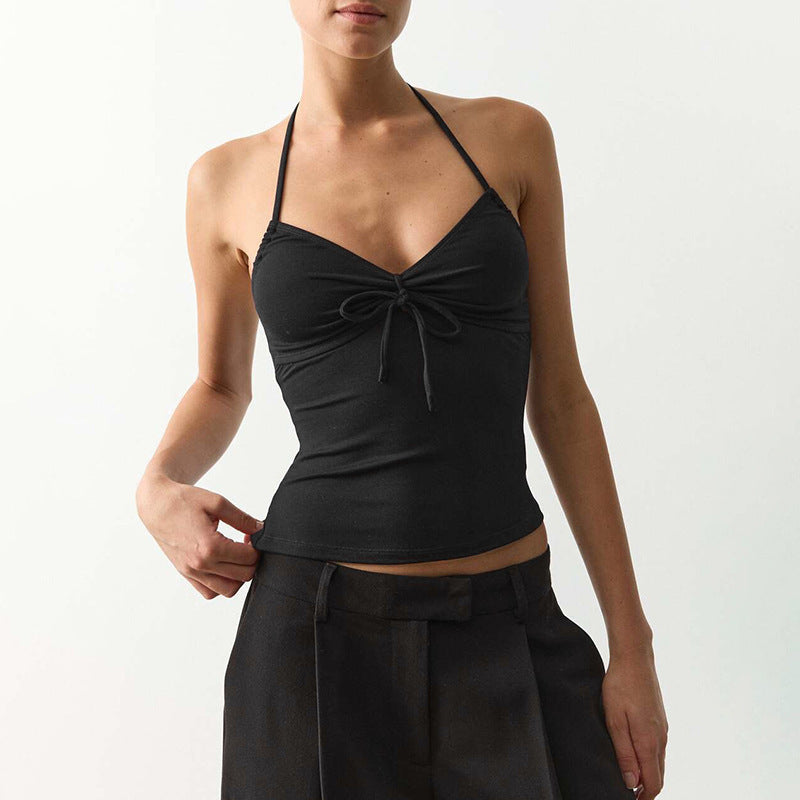 Damen Sportliches Bikinitop mit verstellbaren Trägern und dekorativem Knoten Skovae