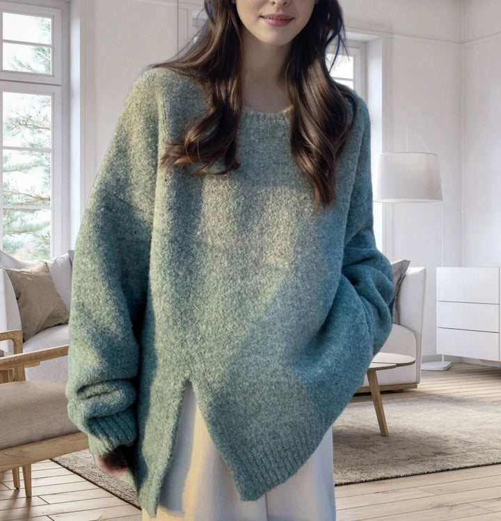 Damer afslappet oversized sweater med sidelidsdesign Stilla